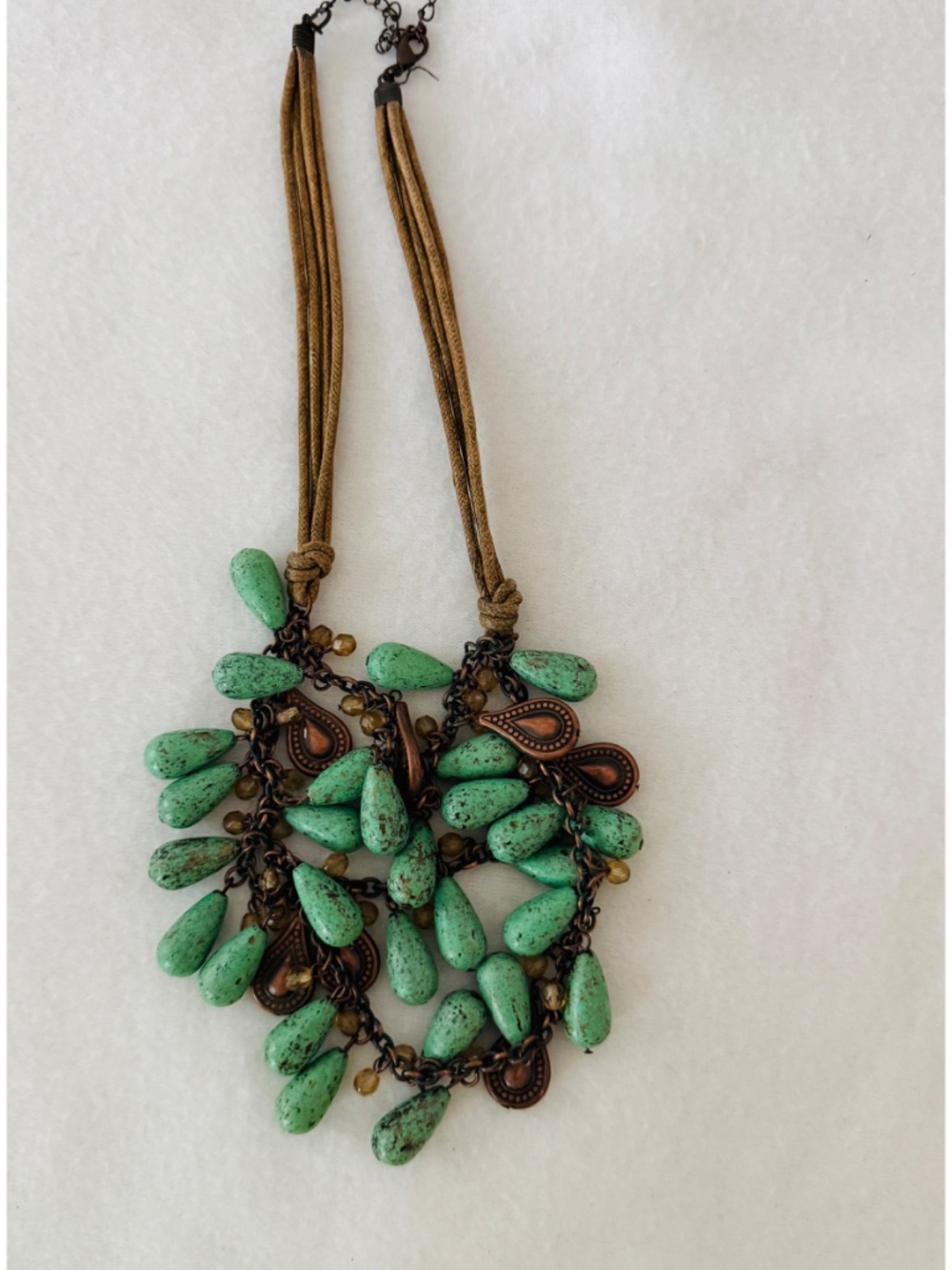 Leather Beaded Boho Necklace